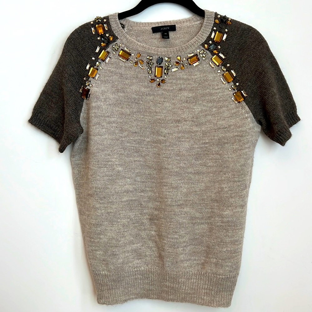 J. Crew Bejeweled Pullover Sweater